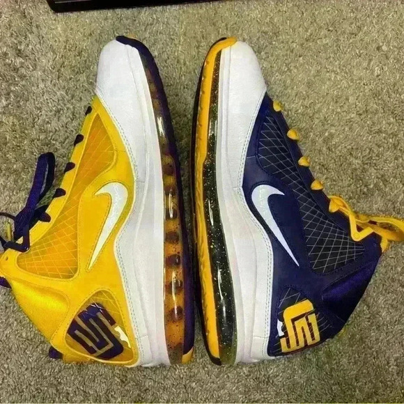 Nike Lebron VII QS Men’s Size 10 Media Day Lakers - Picture 7 of 9